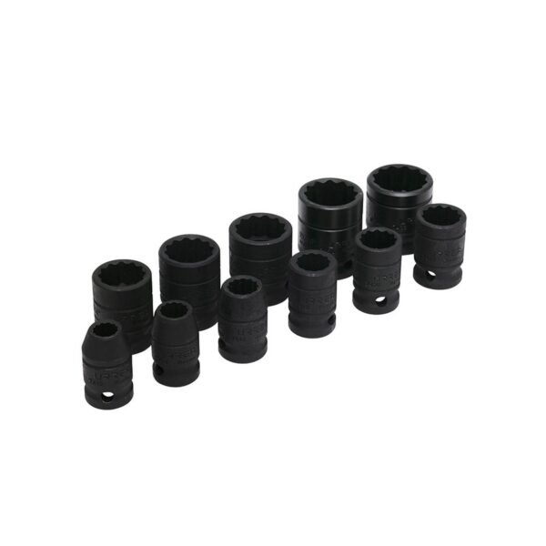 68809803 Juego de dados de impacto cuadro de 1/2", 12 puntas, en pulgadas, 11 piezas Urrea