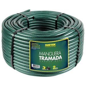 Manguera para jardin tramada verde en rollo 3/4", 100 m Surtek