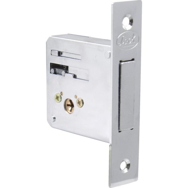 68807052 Cerrojo para embutir auxiliar, funcion doble, niquel satinado, llave tetra, en caja Lock