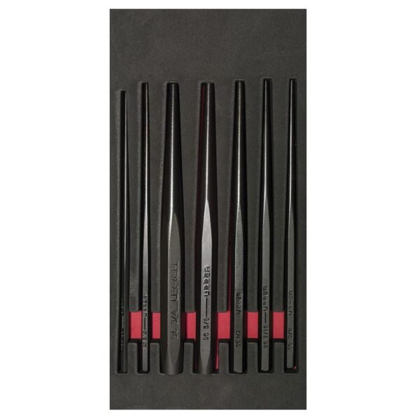 Juego de punzones guia botador largo 7 piezas, CH124-C Urrea