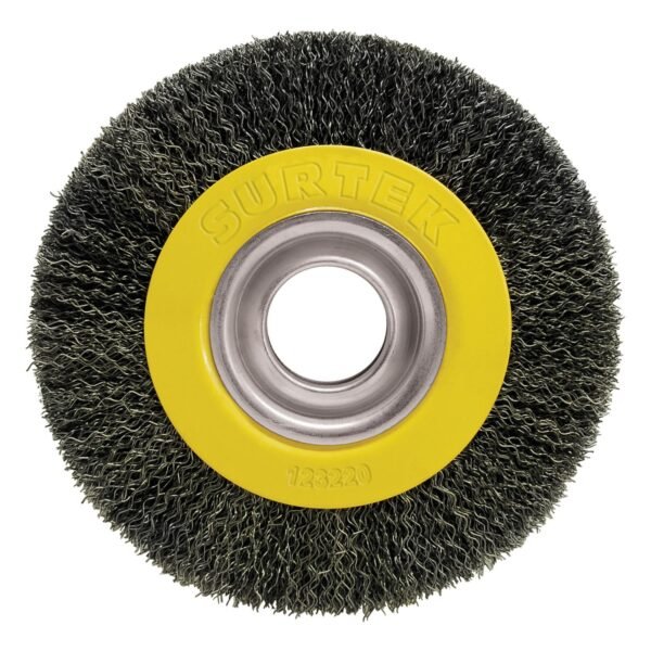 Carda circular ondulada alambre delgado para esmeril 6" x 3/4" con adaptadores Surtek