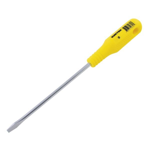 68799116 Destornillador con mango amarillo, punta plana barra redonda 1/4" x 4" Surtek