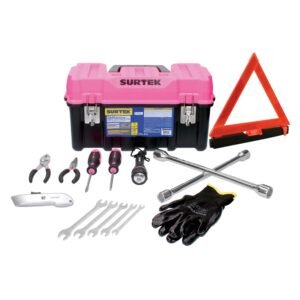 Juego combinado de herramienta automotriz 11 piezas, con caja plastica rosa Surtek