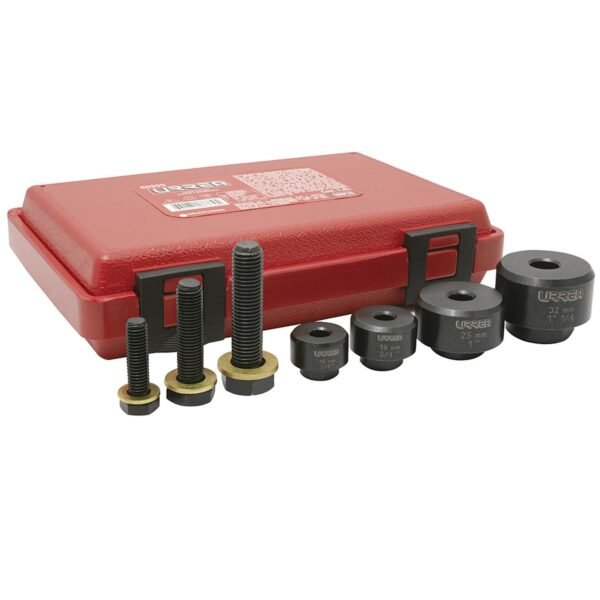 68811856 Juego de sacabocados para laminas de 5/8" a 1-1/4", 7 piezas Urrea