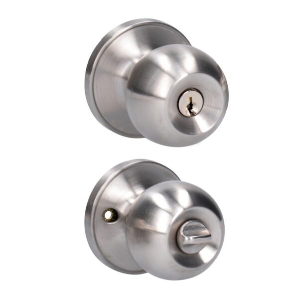 68811691 Pomo tubular bola funcion recamara, acero inoxidable, llave estandar, blister Lock
