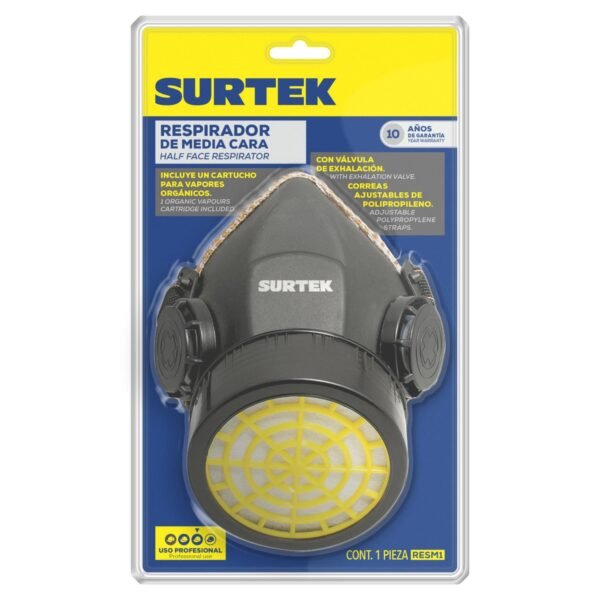 Mascarilla respirador media cara 1 filtros Surtek