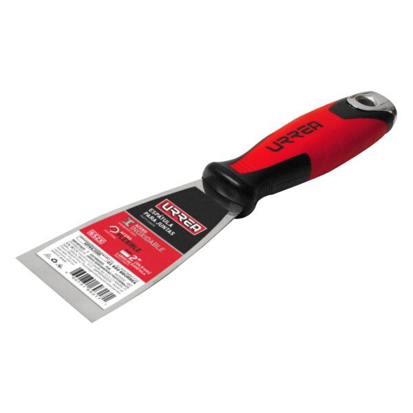 Espatula flexible de acero inoxidable con mango bimaterial 2" Urrea