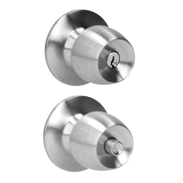 Pomo cilindrico media copa funcion recamara, acero inoxidable, llave estandar, blister Prolok