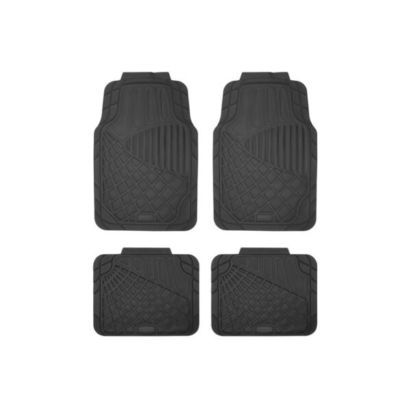 Juego de tapetes para auto uso rudo, 4 piezas, color negro Surtek