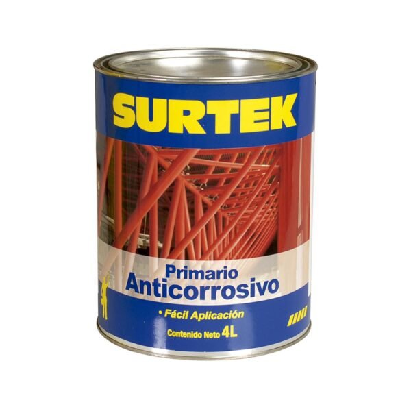Esmalte anticorrosivo para metal 4 Lt color rojo oxido Surtek