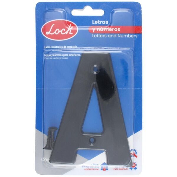 Letra A bold 4" negro Lock
