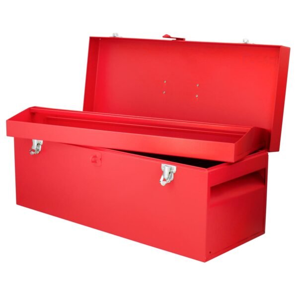 Caja portaherramientas metalica con asa plastica color rojo 24" x 9" x 9" Urrea