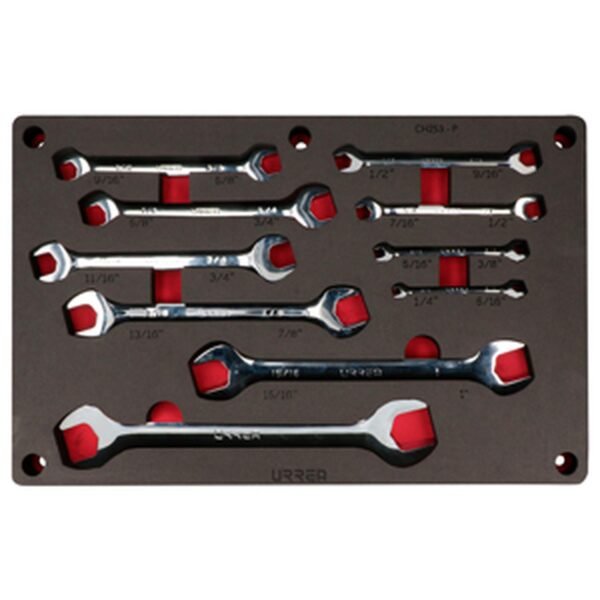 Juego de llaves españolas pulido espejo en pulgadas 10 piezas, CH253P-C Urrea