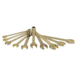 Juego de llaves combinadas de bronce-aluminio antichispa metricas, 12 puntas, 10 piezas Urrea