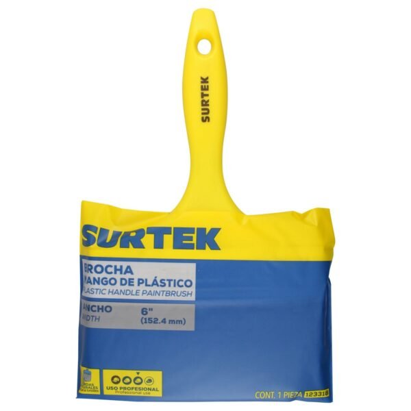 Brocha de cerdas naturales con mango plastico 6" Surtek