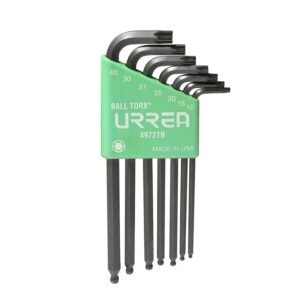 Juego de llaves hexagonales tipo "L" punta de bola, Torx, 7 piezas en blister Urrea