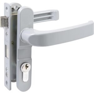 68812788 Cerradura Euro para puerta de aluminio funcion doble, gris, llave estandar Lock