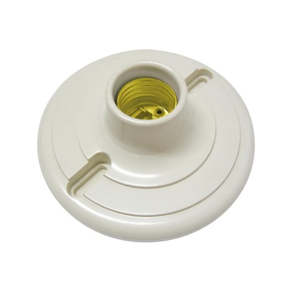 Portalampara redonda de baquelita para techo 4", color blanco Surtek