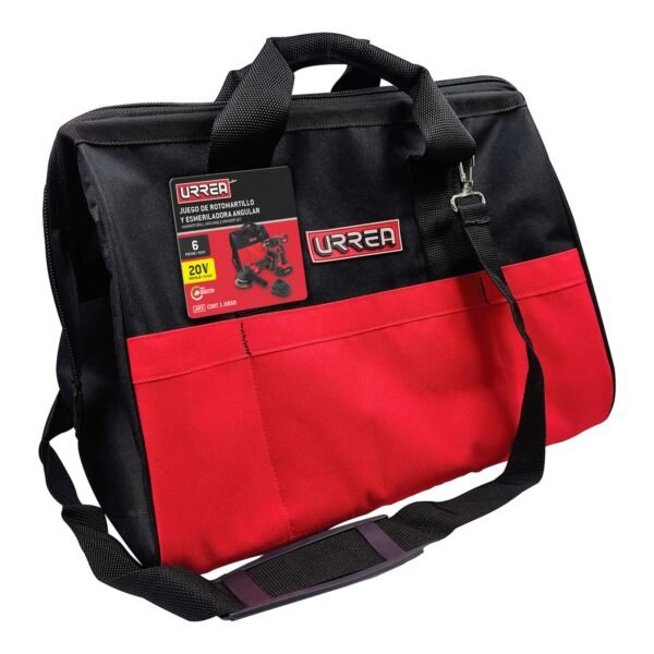 Juego de rotomartillo y esmeriladora de impacto a bateria Li-ion 20 V, 2 piezas, en mochila Urrea