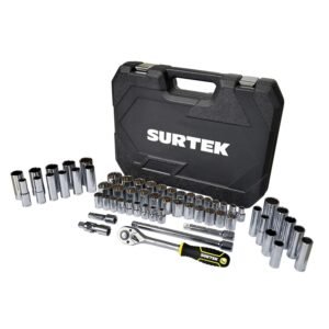 Juego de dados y accesorios cuadro de 1/2" combinado, 60 piezas Surtek