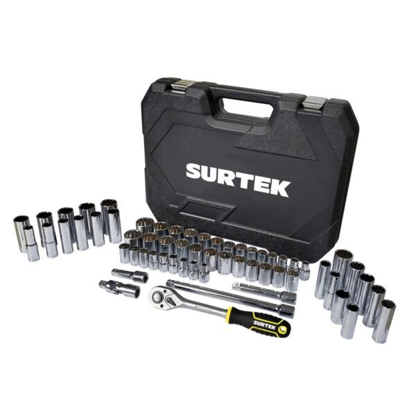 Juego de dados y accesorios cuadro de 1/2" combinado, 60 piezas Surtek