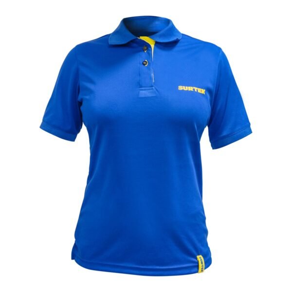 Playera tipo polo dry fit para dama color azul talla CH Surtek