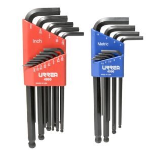 Juego de llaves hexagonales tipo "L" punta de bola, combinadas, 22 piezas en blister Urrea