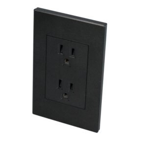 Placa contacto duplex 1/1, linea Premium, color negro Surtek
