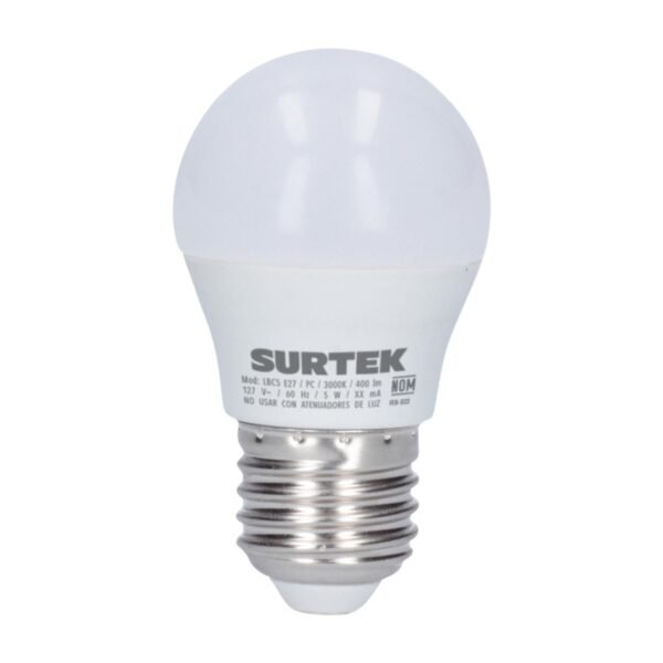 Lampara de LED tipo bulbo A19, 9 W luz de dia Surtek