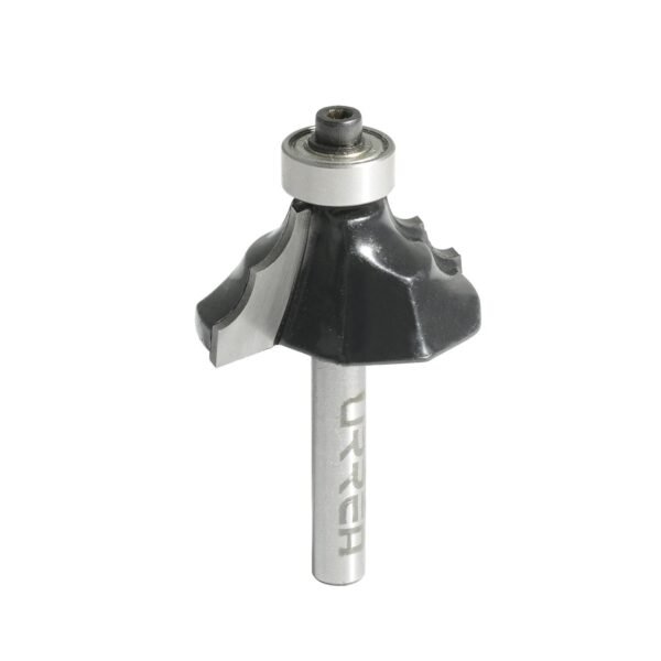 Broca para router de acero moldura clasica con balero 1-3/8" zanco de 1/4" Urrea