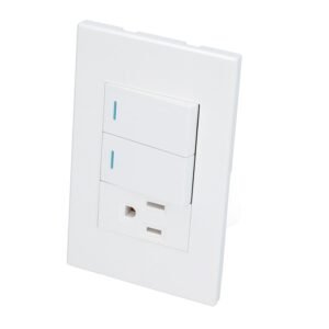 Placa 2 Interruptor 1 contacto 1/3, linea Premium, color blanco Surtek