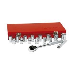 Juego de dados y accesorios cuadro de 1/2" metrico, 17 piezas Urrea