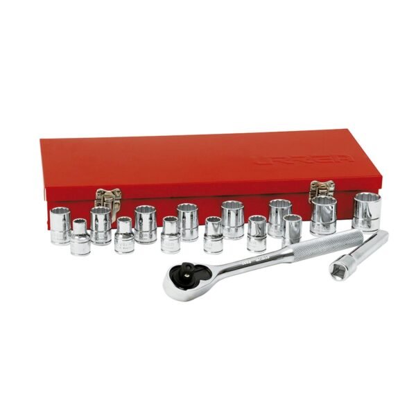 68810031 Juego de dados y accesorios cuadro de 1/2" metrico, 17 piezas Urrea