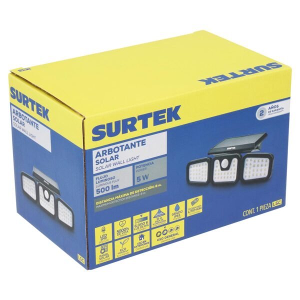 Luminario de LED solar con sensor de 500 lm Surtek