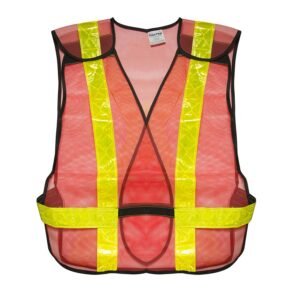 Chaleco de seguridad de malla de poliester 5 puntos naranja unitalla Surtek