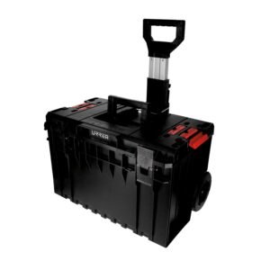 Caja portaherramientas plastica modular con compartimentos color negro 23" x 18" x 27" Urrea
