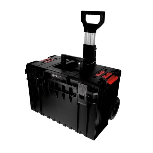 Caja portaherramientas plastica modular con compartimentos color negro 23" x 18" x 27" Urrea