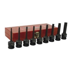 68799352 Juego de dados de impacto con punta torx cuadro de 1/2", 9 piezas Urrea