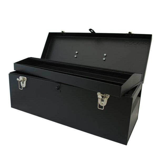 Caja portaherramientas metalica con asa metalica color negro 24" x 9" x 9" Urrea