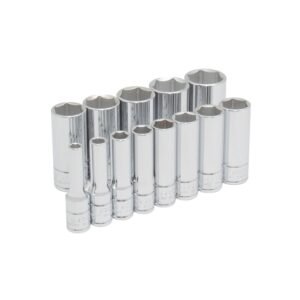 Juego de dados largos cuadro de 3/8", 6 puntas, en pulgadas, 13 piezas Urrea