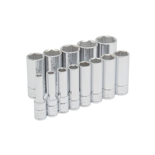 Juego de dados largos cuadro de 3/8", 6 puntas, en pulgadas, 13 piezas Urrea