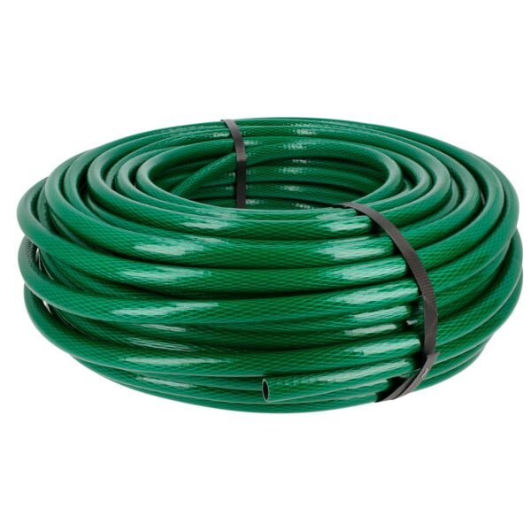 Manguera para jardin tramada verde con conector metalico 1/2", 50 m Surtek