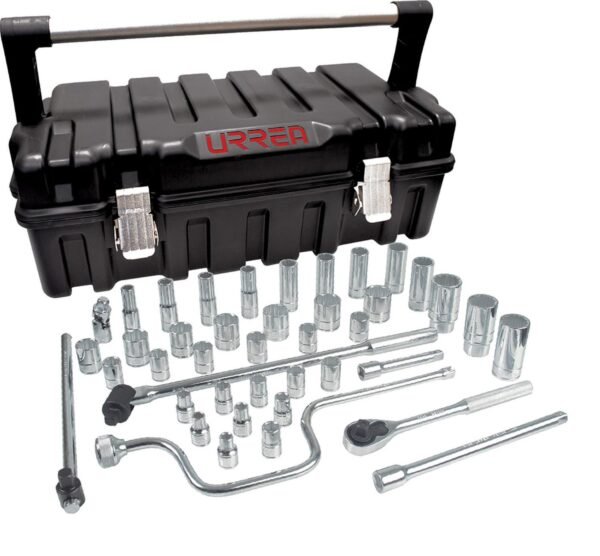 68807009 Juego de dados y accesorios cuadro de 1/2" en pulgadas, 43 piezas Urrea