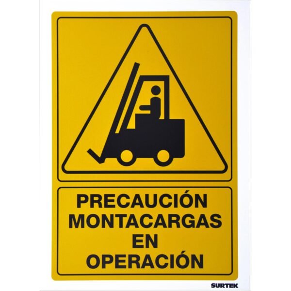 Señal "Precaucion montacargas en operacion" Surtek