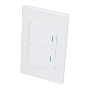 Placa 2 Interruptor 1/2, linea Premium, color blanco Surtek