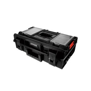 Caja portaherramientas plastica modular con compartimentos color negro 23" x 15" x 7" Urrea