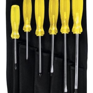 Juego de destornilladores con mango ambar combinados, 6 piezas en estuche Urrea