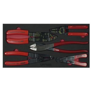 68812540 Juego de pinzas pela cable 5 piezas, charola CH130-C Urrea