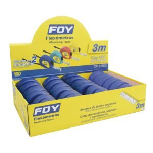 Flexometros con carcasa de plastico azul en display 3 m x 1 Foy