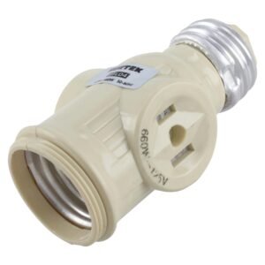 Portalampara con ladron, color marfil Surtek